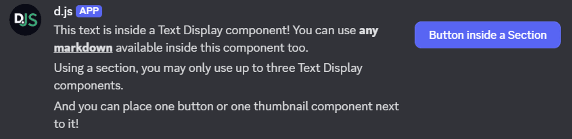 Section component preview